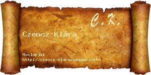 Czencz Klára névjegykártya