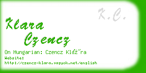 klara czencz business card